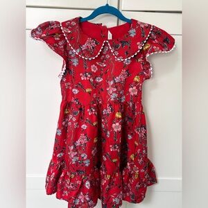 Janie and Jack Vibrant Red Floral Dress